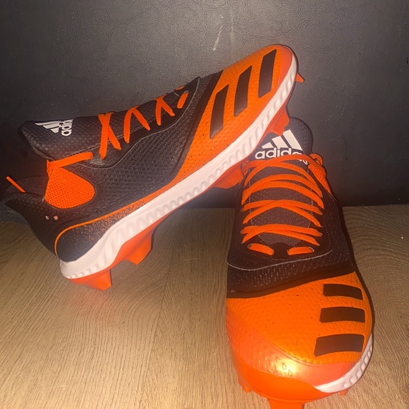 Adidas Men’s Icon V Bounce Orange/Black brand new Cleats US 10.5  D - Picture 2 of 8